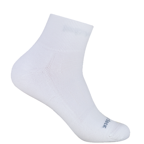 WRIGHTSOCK Endurance Quarter | White Grey | Mitteldick + Polster
