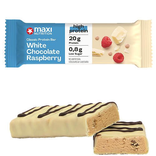 MAXI NUTRITION Classic Protein Bar | Weiße Schokolade-Himbeer (White Chocolate-Raspberry) 