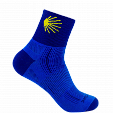 WRIGHTSOCK Stride Quarter | Jakobsweg Design Blue Royal | Mitteldick
