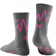 CEP Run 3.0 Mid Cut Compression Socks Damen | Heartbeat Vulcan Flame
