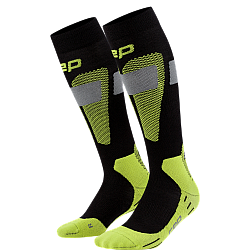 CEP Ski Merino Compression Socks Damen | Black Lime