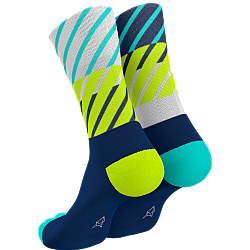 INCYLENCE Running High Cut Socks | Diagonals Navy Canary