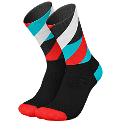 INCYLENCE Running High Cut Socks | Loops Black Cyan Inferno
