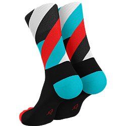INCYLENCE Running High Cut Socks | Loops Black Cyan Inferno