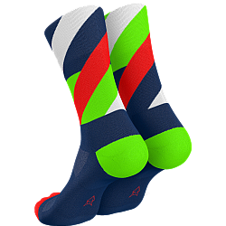 INCYLENCE Running High Cut Socks | Loops Navy Green Inferno