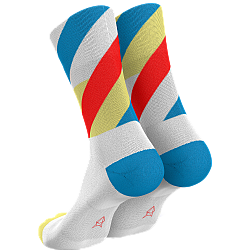 INCYLENCE Running High Cut Socks | Loops White Blue Inferno
