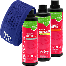 SQUEEZY Energy Gel Refiller | 3 x 500 ml + Stirnband (WIDE)
