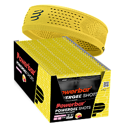 Powerbar PowerGel SHOTS | 24 Shots + Stirnband (THIN)