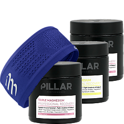 Pillar Performance Triple Magnesium | 3 x 200 g + Stirnband (WIDE)