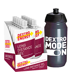 DEXTRO ENERGY Long Distance Gel | 12 Gels + Trinkflasche