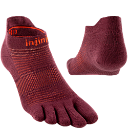 Injinji Run Lightweight No Show Zehensocken | Mahogany | D�nn
