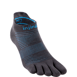 Injinji Run Lightweight No Show Zehensocken | Carbon | D�nn