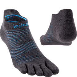 Injinji Run Lightweight No Show Zehensocken | Carbon | D�nn