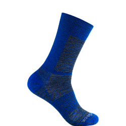 WRIGHTSOCK Coolmesh II MERINO Crew | Grey Electric Blue | Mitteldick